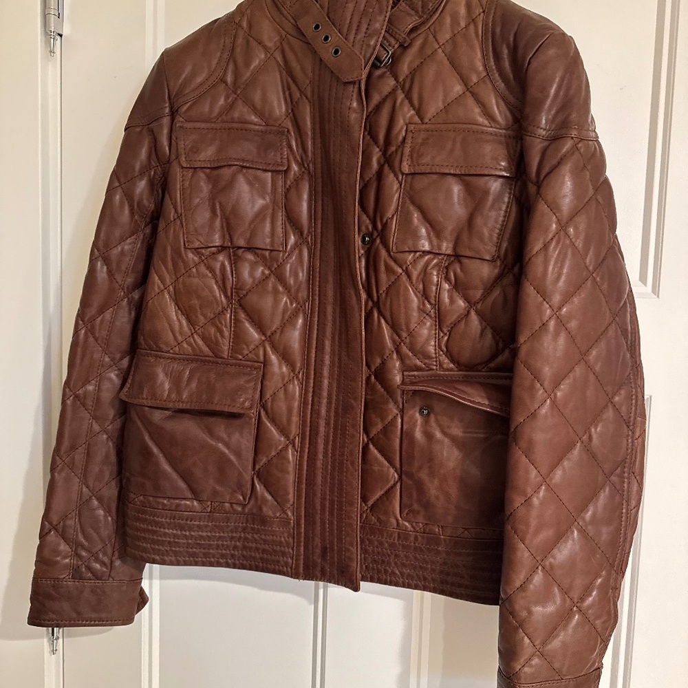 Vintage New Without Tags Eddie Bauer Lambswool Leather Jacket